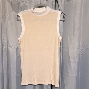 GAP Cream & White Mock Turtleneck - size L Tall